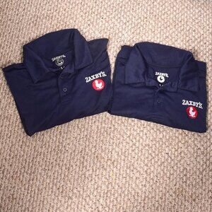 Zaxby's Uniform Men's Polo Shirt Lot of 2 Size Large Navy